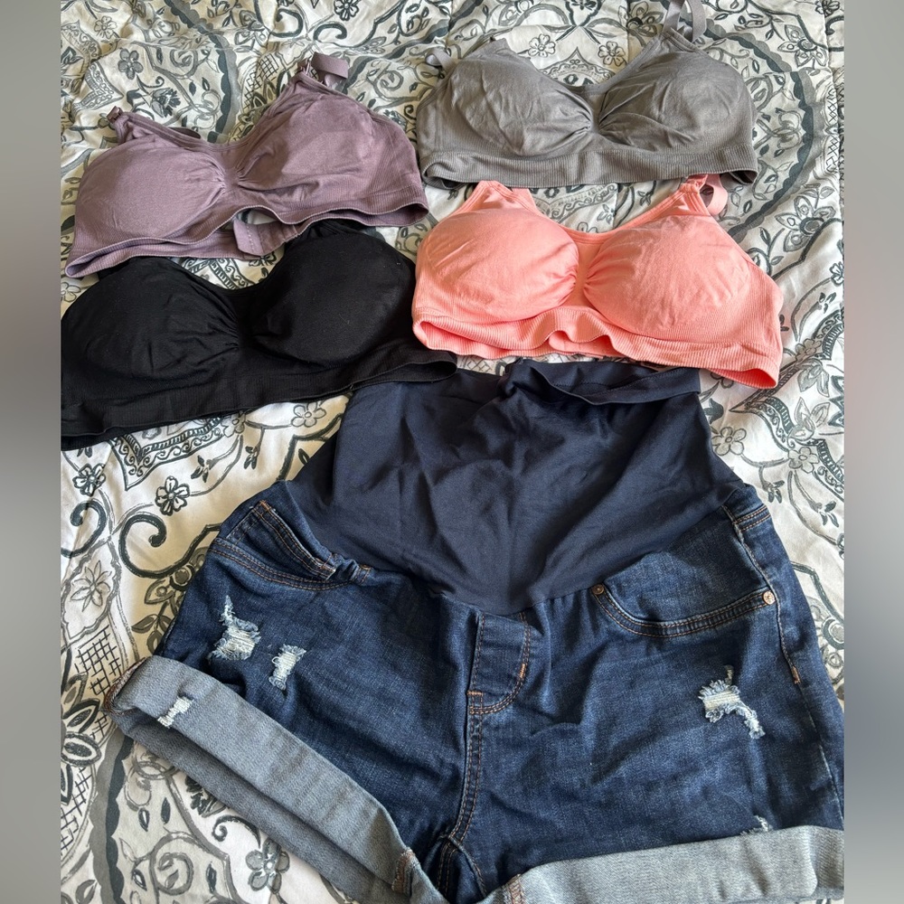 Maternity shorts and bras size Large
